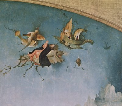 Detail van het linker paneel, uit het Drieluik van de Verzoeking van St. Antonius (detail) door Hieronymus Bosch